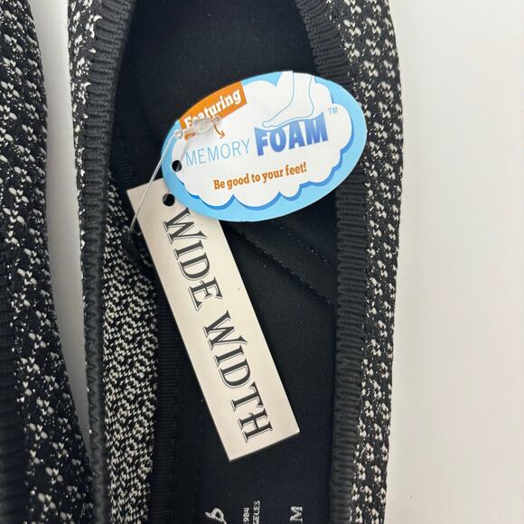 NWT Seychelles Black Tweed Knit Wide Comfort Memory Foam Ballet Flats Size 9W - Picture 4 of 6